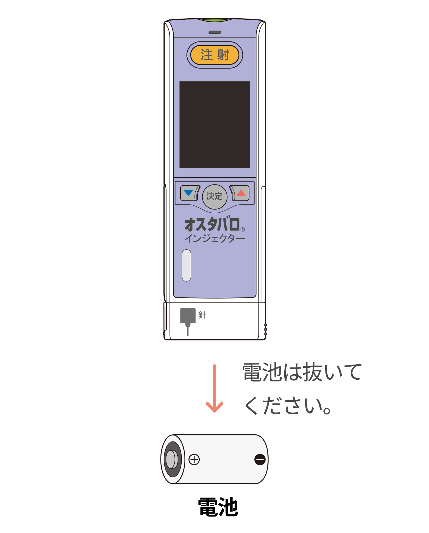 電池を抜くイラスト