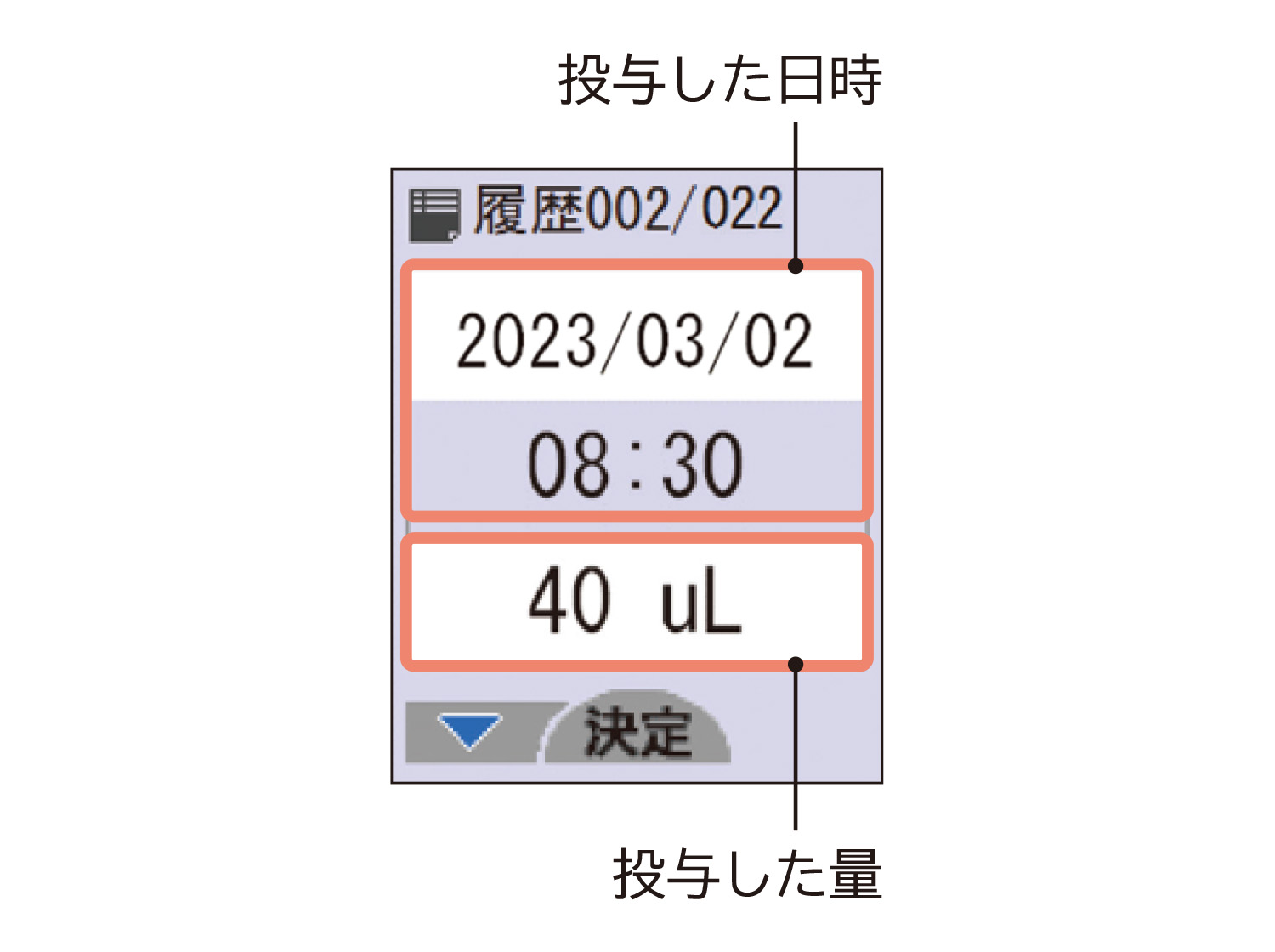 「日履歴」の表示例