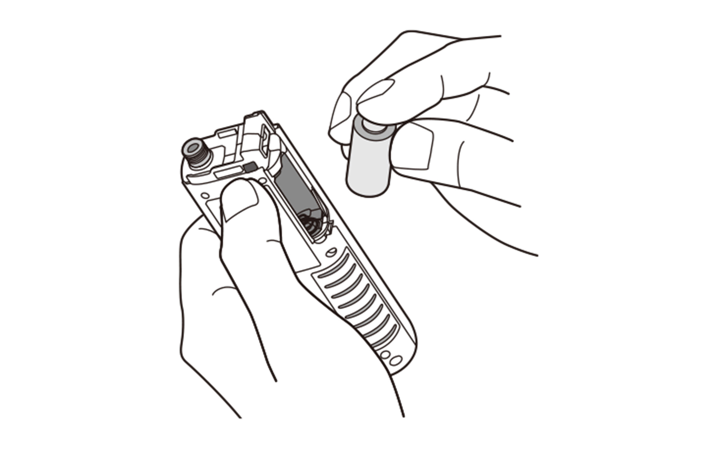 電池を取り外すイラスト